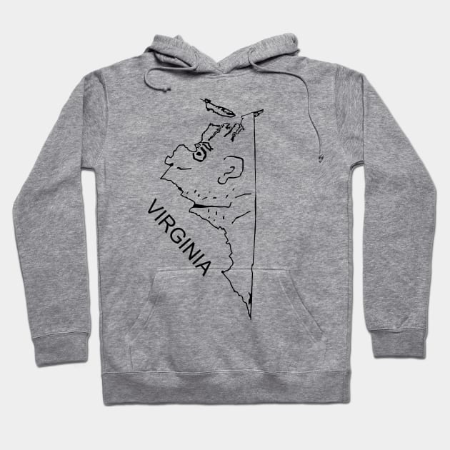 A funny map of Virginia - 2 Hoodie by percivalrussell